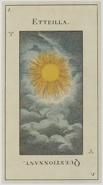 Card 1, Etteilla Questionnant, from Grand Etteilla